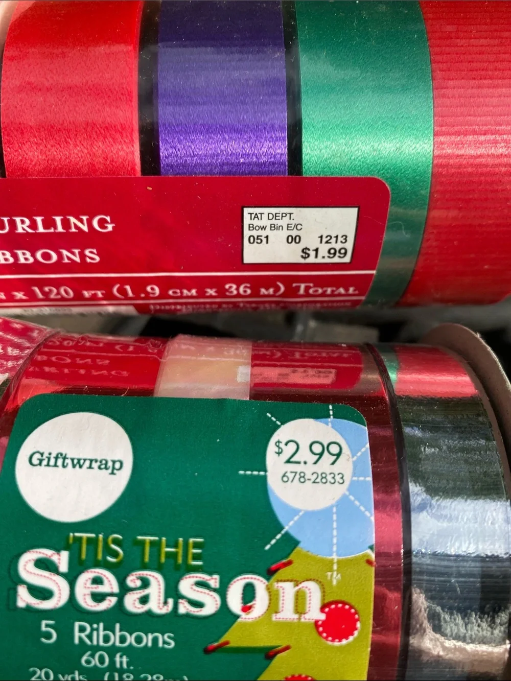 Christmas Ribbon Variety Pack - Purple, White, Gold Decorative Tulle